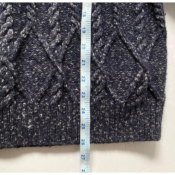Banana Republic Sweater Mens S Preppy Navy Cable Knit Shawl Neck Yak Hair - Picture 12 of 12